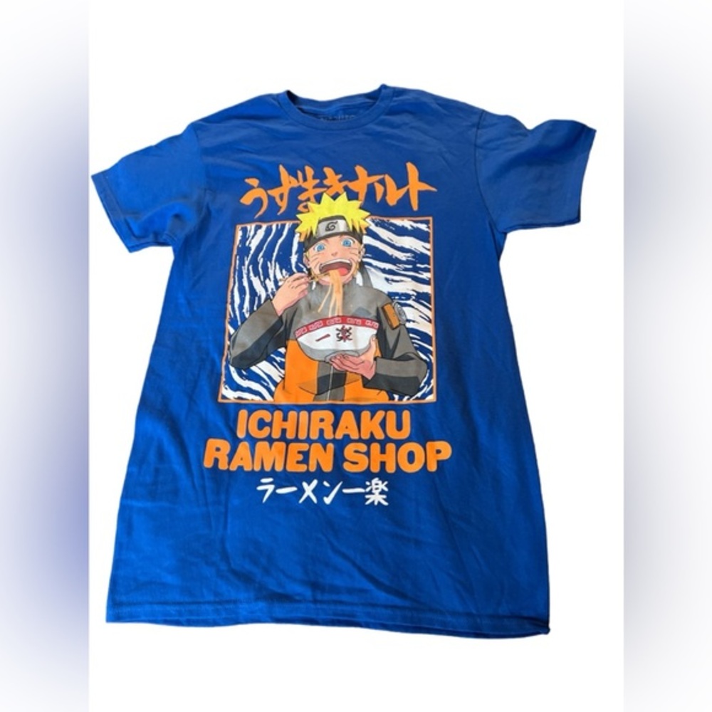 NWOT‎ Naruto Shippuden Anime Ichiraku Ramen Shop graphic t-shirt size small blue